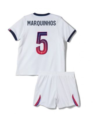 Otroški Nogometni dresi kompleti Paris Saint-Germain PSG Marquinhos #5 Gostujoči 2026-27