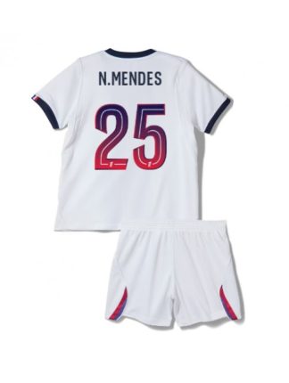 Otroški Nogometni dresi kompleti Paris Saint-Germain PSG Nuno Mendes #25 Gostujoči 2026-27