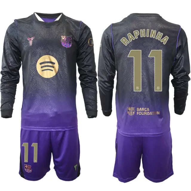 Moški dresi kompleti z dugi rokavi FC Barcelona 2026-27 Raphinha Belloli #11 Gostujoči