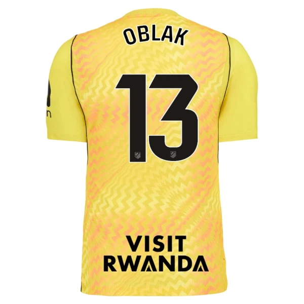 Moški Vratarski dres rumena Atletico Madrid 2026-27 Jan Oblak #13 Kratek Rokav