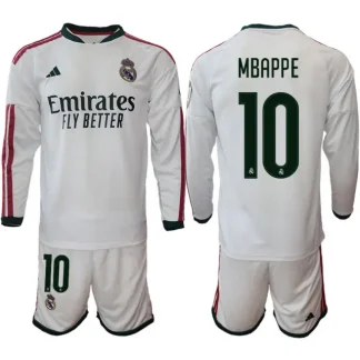 Nogometni dresi Real Madrid Domači 2026/27 Kylian Mbappe #10 Dolgi Rokav + Kratke hlače