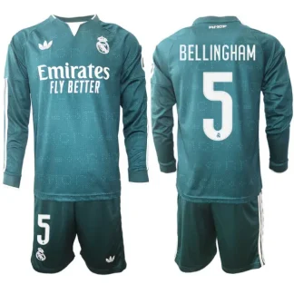 Nogometni dresi Real Madrid kompleti Gostujoči 2026/27 Jude Bellingham #5 zelena Dolgi Rokav