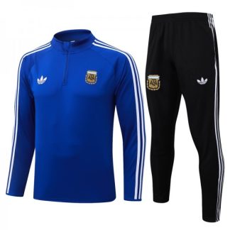 Otroški Argentina Nogometni dresi 2026/27 Za Trening 1/4 Zip Modra Dolgi Rokav + črna dolge hlače