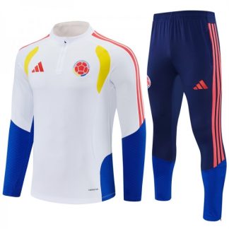 Otroški Nogometni dresi kompleti Za Trening Kolumbija 2026/27 1/4 Zip Dolgi Rokav belo
