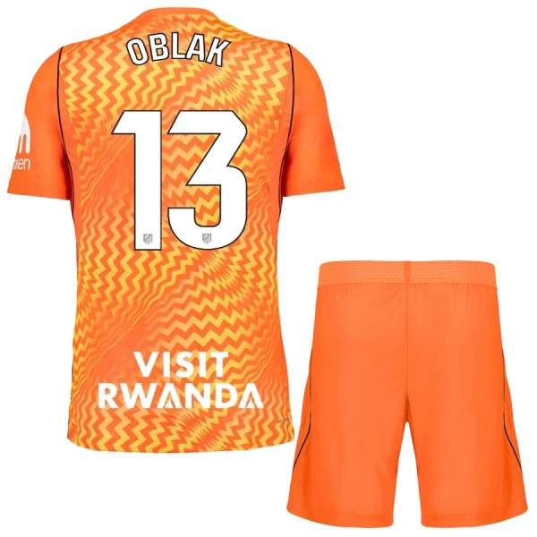 Otroški Vratarski dres kompleti Atletico Madrid 2026-27 Oranžna Jan Oblak 13
