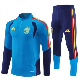 Španija 2026/27 Otroški Nogometni dresi Za Trening 1/4 Zip Modra Dolgi Rokav