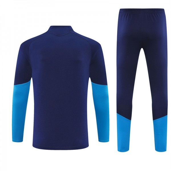 Španija 2026/27 Otroški Nogometni dresi Za Trening 1/4 Zip Temno modra Dolgi Rokav-1