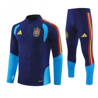 Španija 2026/27 Otroški Nogometni dresi Za Trening 1/4 Zip Temno modra Dolgi Rokav