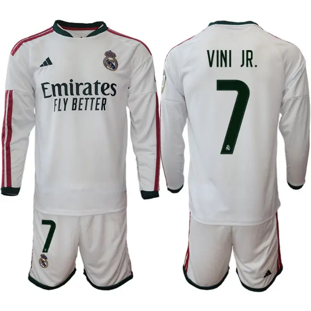 Vinicius Junior #7 Nogometni dresi Real Madrid Domači 2026/27 Dolgi Rokav + Kratke hlače